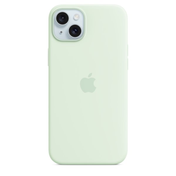 Apple iPhone 15 Plus Silikon Case mit MagSafe, Blassmint