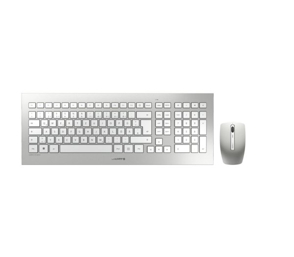 Cherry DW8000, Wireless Set aus Tastatur und Maus, Deutsch, Silber