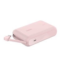 Belkin Powerbank mit integriertem USB-C Kabel Pink