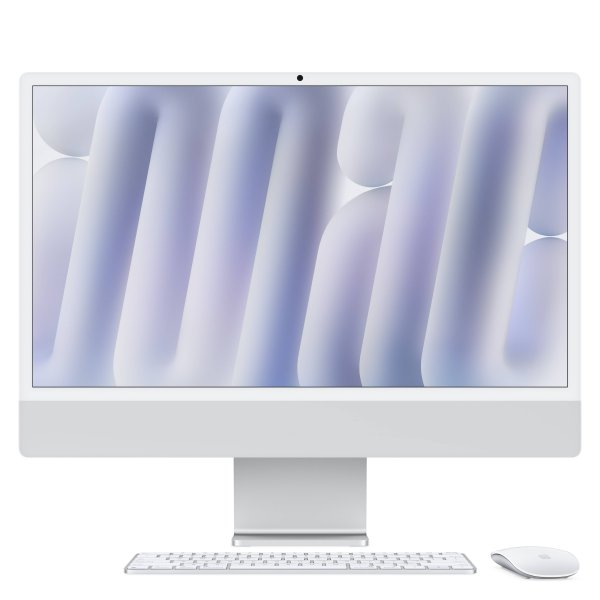 Apple iMac 24“, Silber, M4 Chip mit 10-Core CPU, 10-Core GPU und 16-Core Neural Engine, Standardglas