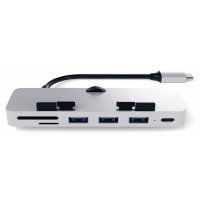Satechi Aluminum USB-C Clamp Hub Pro für Apple iMac (6 in 1) Silber