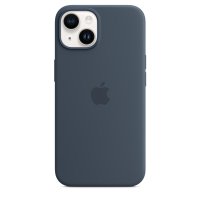 Apple iPhone 14 Silikon Case mit MagSafe Sturmblau
