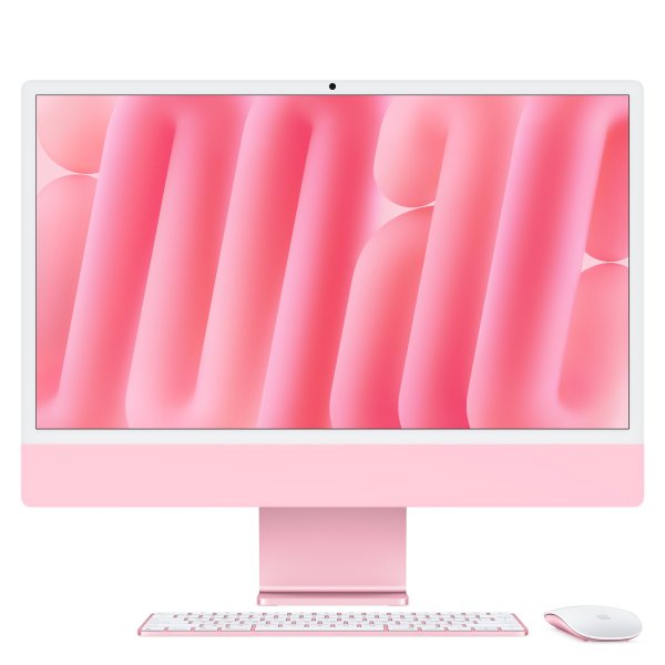 Apple iMac 24“, Pink, M4 Chip mit 8-Core CPU, 8-Core GPU und 16-Core Neural Engine, 16GB, 256GB SSD,