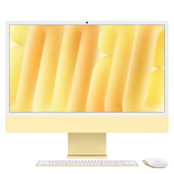 Apple iMac 24“, Gelb, M4 Chip mit 10-Core CPU, 10-Core GPU und 16-Core Neural Engine, Standardglas, 