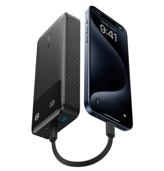 Anker Powerbank, 20000mAh, 30W, 2x USB-C + 1x USB-A, Schwarz