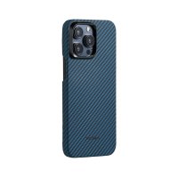 Pitaka MagEZ Case 4 aus Aramidfaser mit MagSafe für iPhone 15 Pro Schwarz/Blau