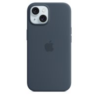Apple iPhone 15 Silikon Case mit MagSafe Sturmblau