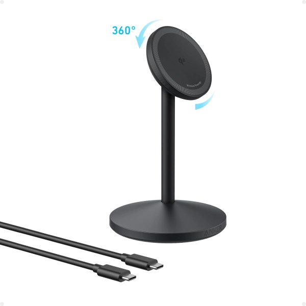 Anker MagGo Wireless Charger mit QI2, Magnetisch, Schwarz