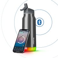 HidrateSpark Pro Steel intelligente Trinkflasche Edelstahl Gebürstet