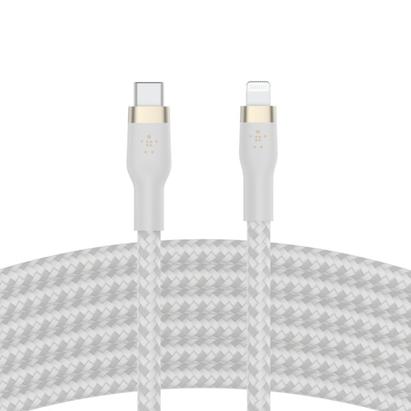 Belkin USB-C auf Lightning Kabel, geflochten, 1m, Weiß