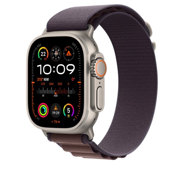 Apple Alpine Loop Armband für Apple Watch 49mm, Indigo, Small (130-160 mm Umfang)