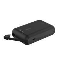 Belkin Powerbank mit integriertem USB-C Kabel Schwarz