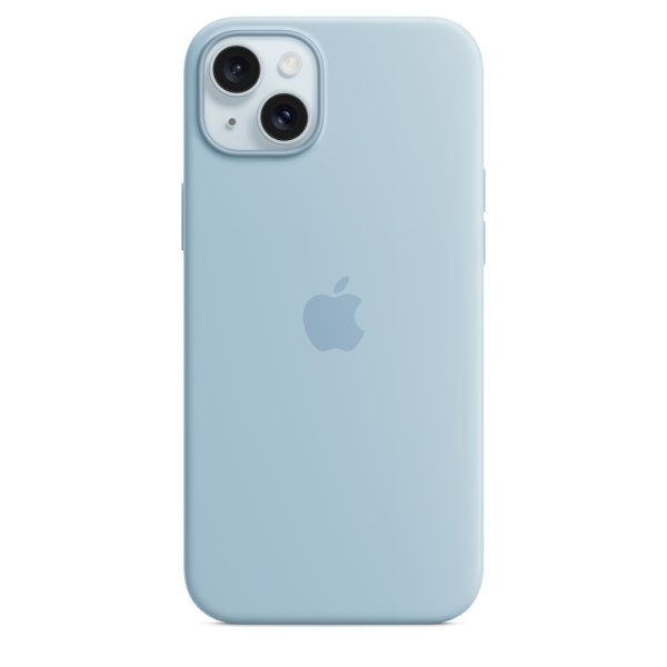 Apple iPhone 15 Plus Silikon Case mit MagSafe, Hellblau