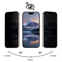 GUAN Displayschutzglas für Apple iPhone 16/15, Privacy