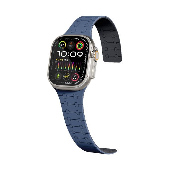 GUAN Premium Armband für Apple Watch 38/40/41/42mm (Series 10), Blau/Schwarz