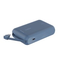 Belkin Powerbank mit integriertem USB-C Kabel Blau