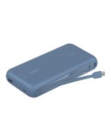 Belkin Powerbank mit integriertem USB-C Kabel Blau