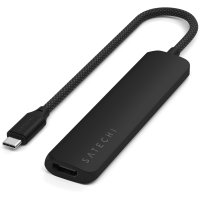 Satechi USB-C Slim Multi-Port Hub (6 in 1 Adapter) Schwarz