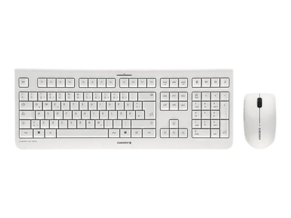 Cherry DW3000, Wireless Set aus Tastatur und Maus, kabelgebunden, Deutsch, Grau