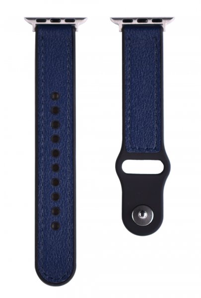 Devia Lederarmband (mit Straußenmaserung) für Apple Watch, 42/44/45mm, Blau