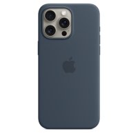 Apple iPhone 15 Pro Max Silikon Case mit MagSafe Sturmblau