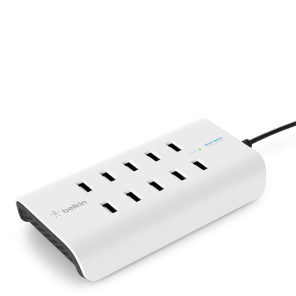 Belkin 10-Port USB-Ladestation, 120W, 2.4A pro Port, weiß