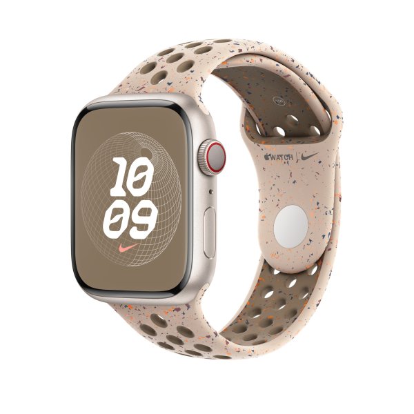 Apple Nike Sportarmband für Apple Watch 45 mm, Desert Stone, S/M (130-180 mm Umfang)