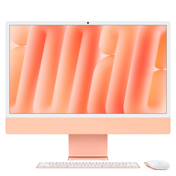 Apple iMac 24“, Orange, M4 Chip mit 10-Core CPU, 10-Core GPU und 16-Core Neural Engine, Standardglas