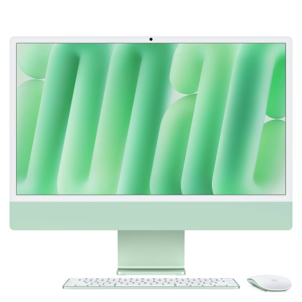 Apple iMac 24“, Grün, M4 Chip mit 10-Core CPU, 10-Core GPU und 16-Core Neural Engine, Standardglas, 