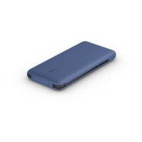 Belkin BOOST CHARGE™ Powerbank, 10.000 mAh, 18W, mit integrierten Kabeln (USB-C, Lightning), blau