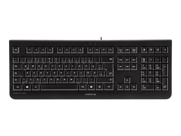 Cherry KC 1000 - Tastatur, Deutsch, USB 2.0, Multimedia-Tasten, Schwarz