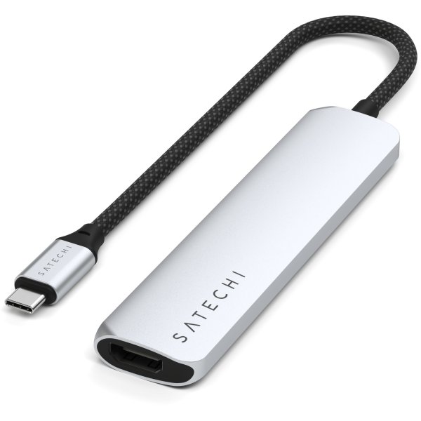 Satechi USB-C Slim Multi-Port Hub (6 in 1 Adapter), Silber