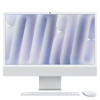 Apple iMac 24“, Silber, M4 Chip mit 10-Core CPU, 10-Core GPU und 16-Core Neural Engine, Standardglas