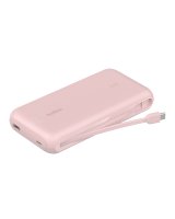 Belkin Powerbank mit integriertem USB-C Kabel Pink