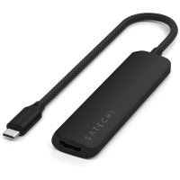 Satechi USB-C Slim Multi-Port Hub (4 in 1 Adapter) Schwarz
