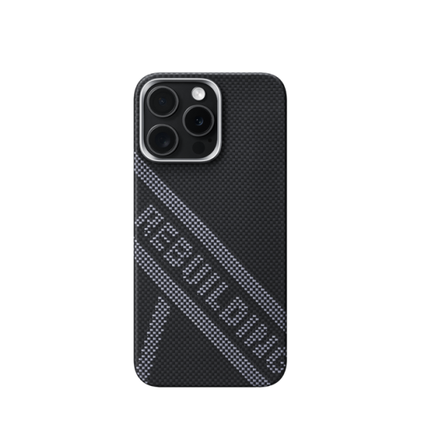 Pitaka Tactile Woven Case Rebuilding für Apple iPhone 16 Pro, Schwarz