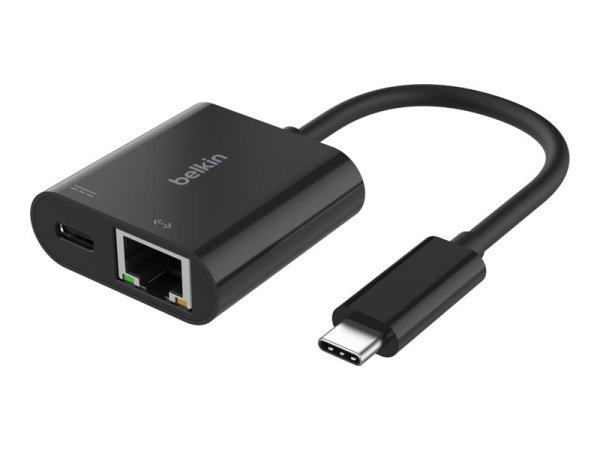 Belkin Netzwerkadapter - USB-C - Gigabit Ethernet x 1 + USB-C (nur Spannungsversorgung)