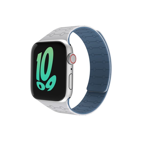 GUAN Premium Armband für Apple Watch 42 (Series 1/2/3)/44/45/46/49mm, Grau/Blau